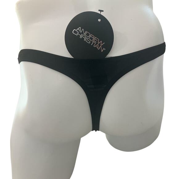 Andrew Christian Low Cut Ring Thong Large Black - Picture 8 of 10
